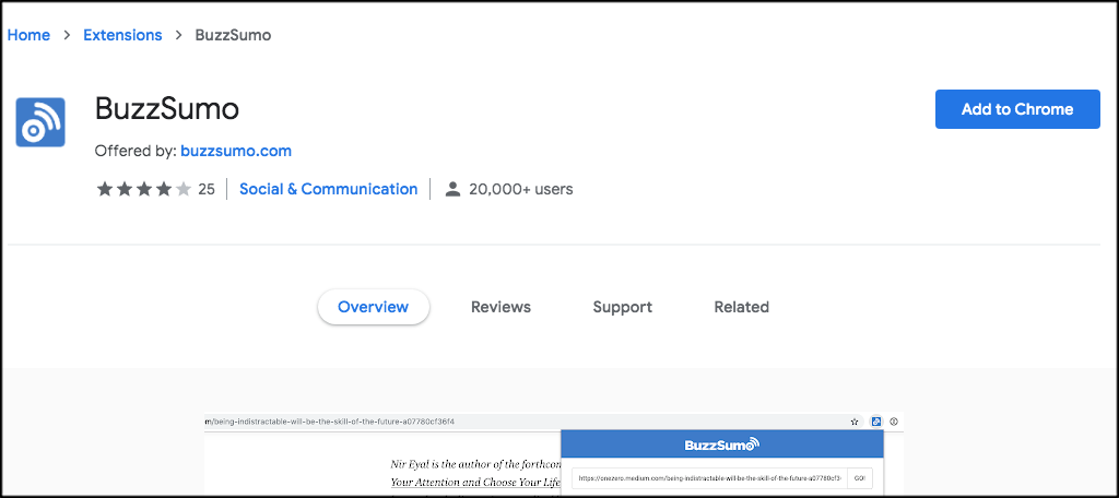 BuzzSumo Extension